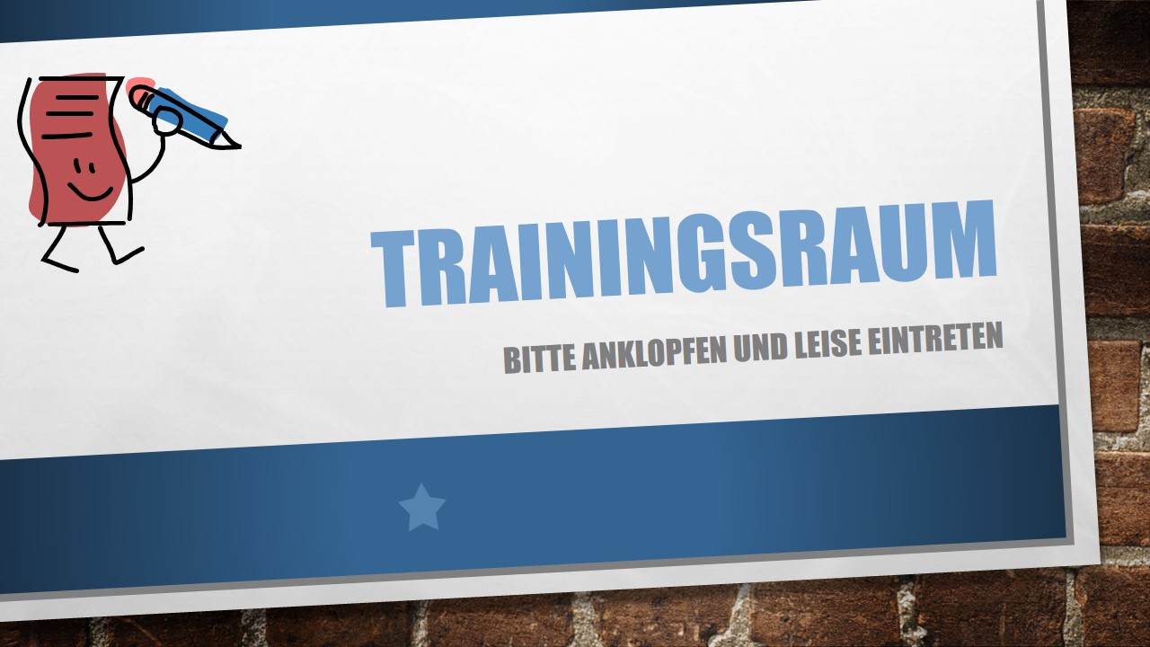 trainingsraum schild